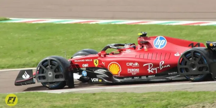 Ferrari testing the spray guards.
